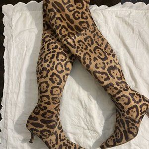 VALENTINO Thigh High Pony Calf Hair Boots--  37.5